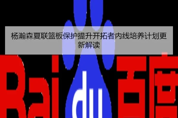 杨瀚森夏联篮板保护提升开拓者内线培养计划更新解读